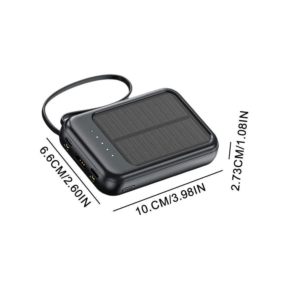 20,000mAh Solar Power Bank – Built-in 4 Cables & LED Light Famies by Dams