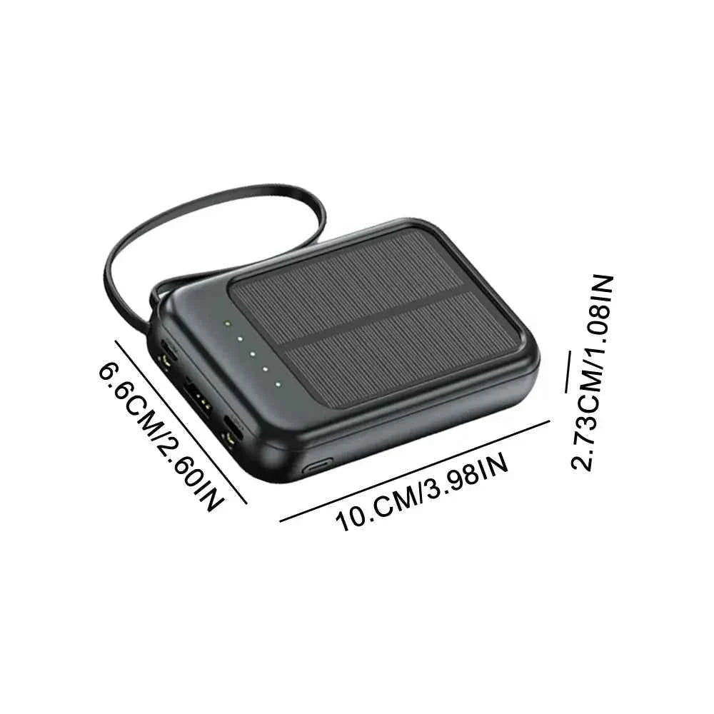20,000mAh Solar Power Bank – Built-in 4 Cables & LED Light