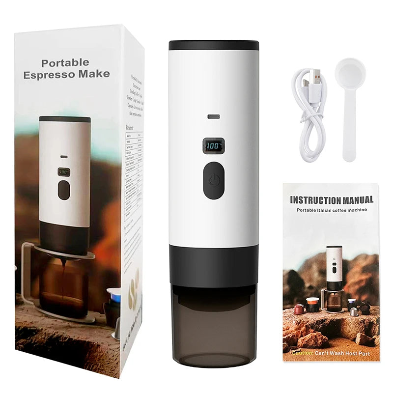 3-in-1 Portable Coffee Maker – 7800mAh for Car, Travel & Camping Famies by Dams