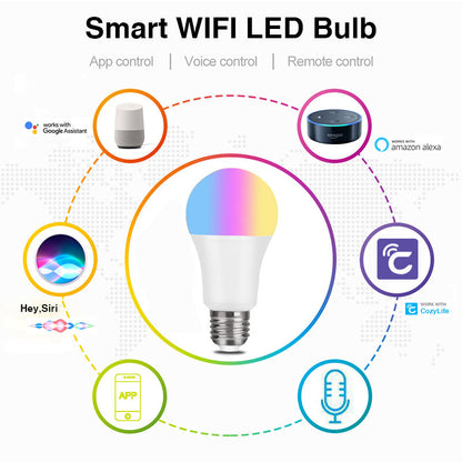 Wi-Fi Smart LED Bulb – RGBCW Colour Changing, Alexa & Google Compatible Famies by Dams