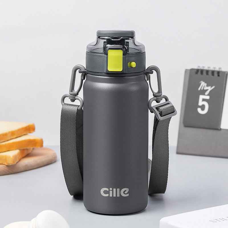 Cille Handle Stripe Water Bottle - 600ml