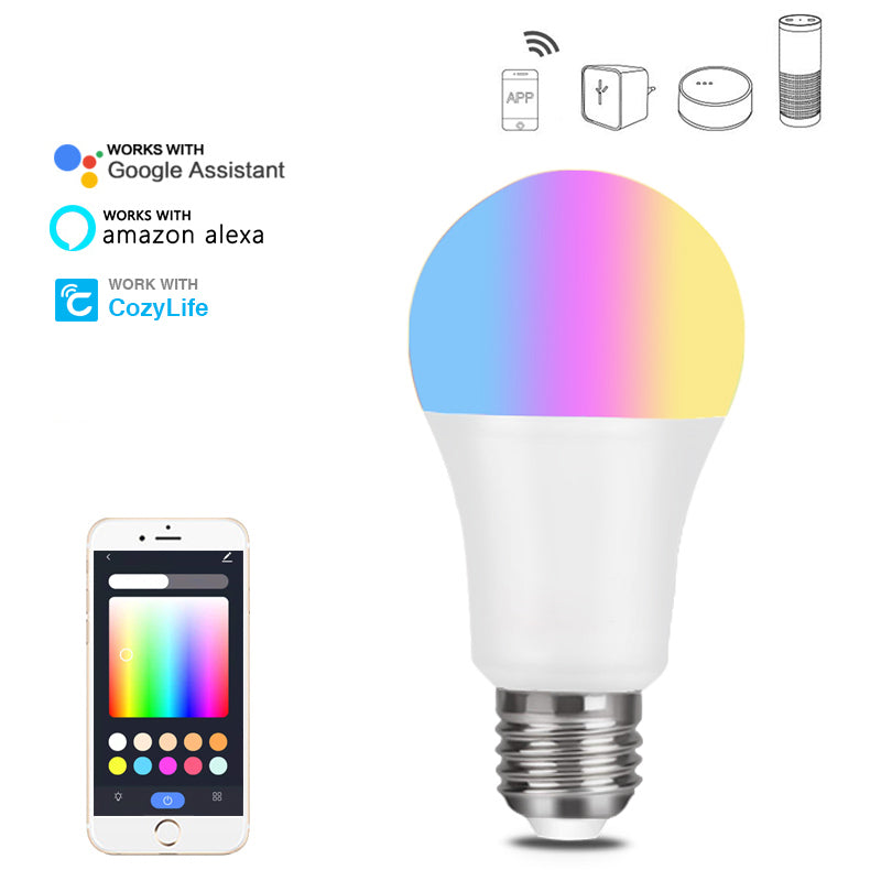 Wi-Fi Smart LED Bulb – RGBCW Colour Changing, Alexa & Google Compatible Famies by Dams