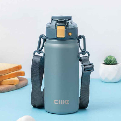 Cille Handle Stripe Water Bottle - 600ml