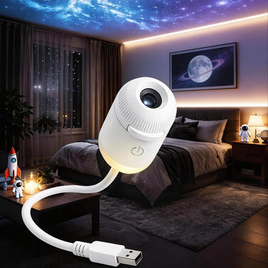 USB Projection Night Light – Colour-Changing Room Atmosphere Lamp Famies by Dams