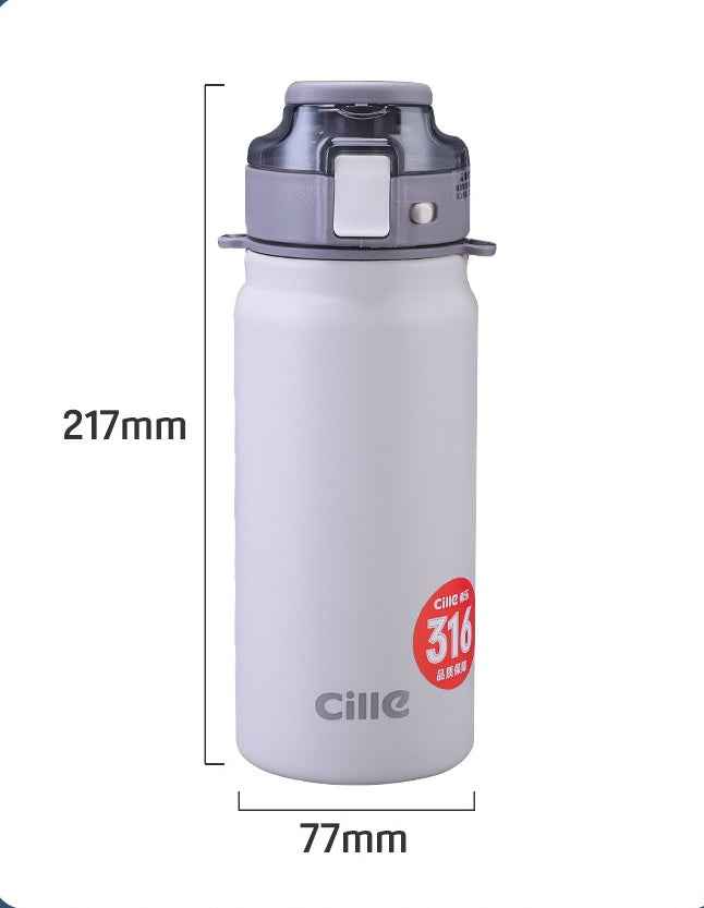 Cille Handle Stripe Water Bottle - 600ml
