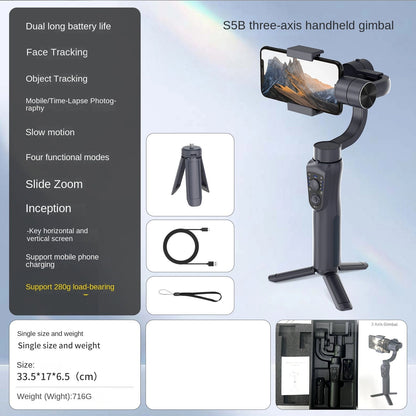 S5B Handheld 3-Axis Gimbal Stabilizer – for Smartphones & Cameras Famies by Dams
