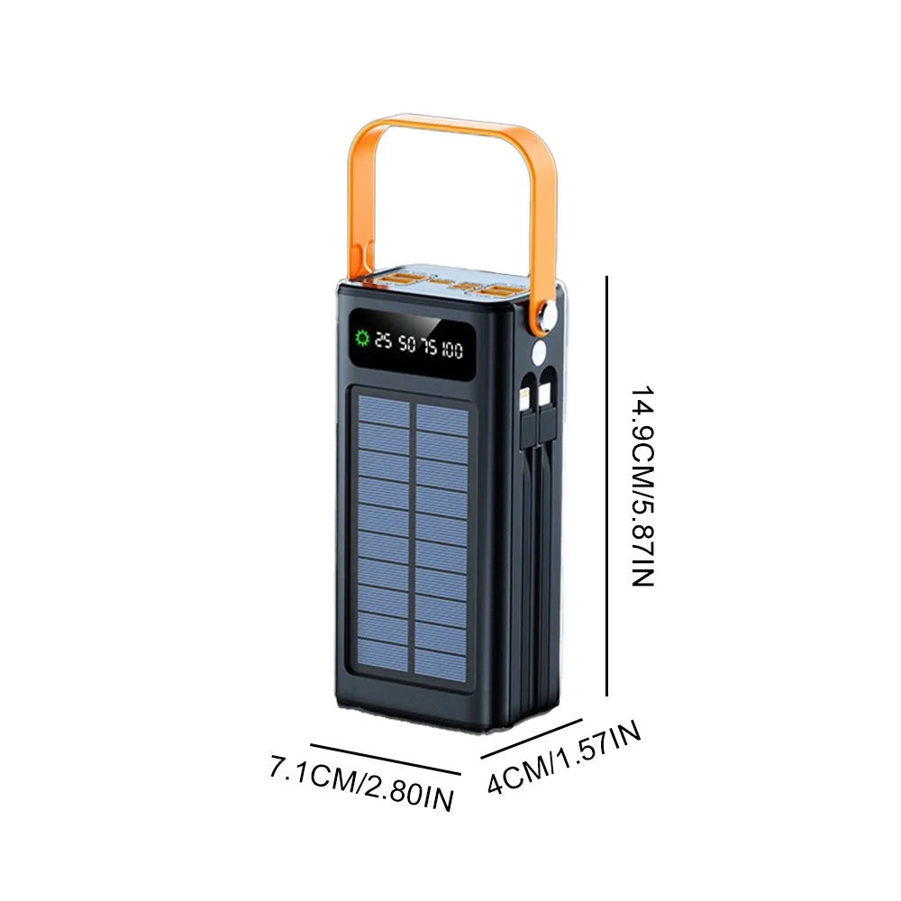 50,000mAh Solar Power Bank – PD 120W Fast Charge with LED Spotlight Famies by Dams