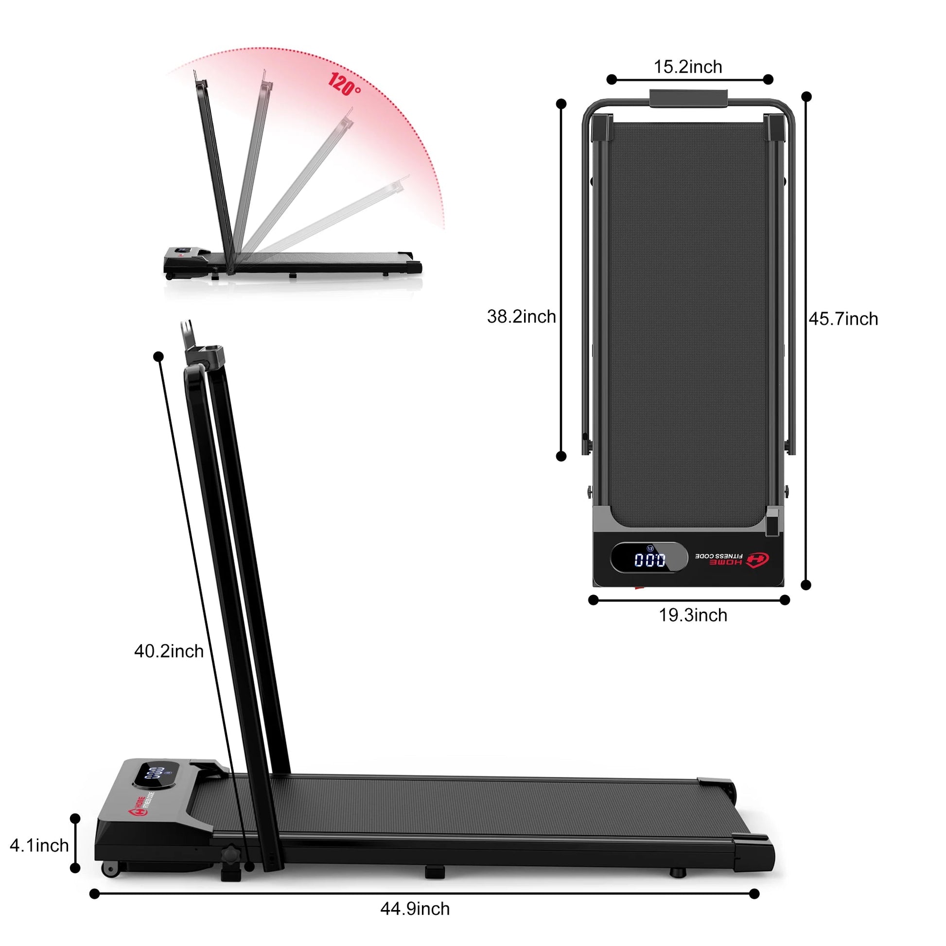 Walking Pad Treadmill 3-in-1 – Under Desk with Folding Handrail Famies by Dams