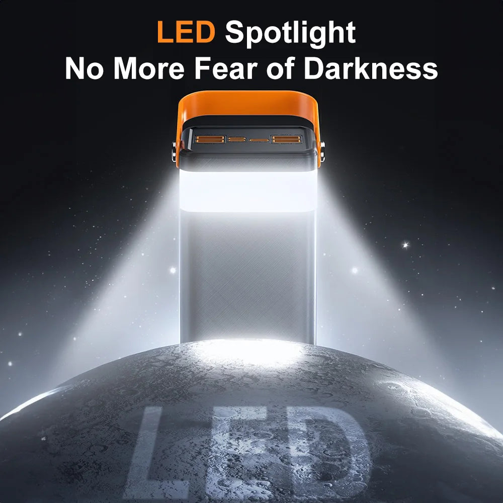 50,000mAh Solar Power Bank – PD 120W Fast Charge with LED Spotlight Famies by Dams