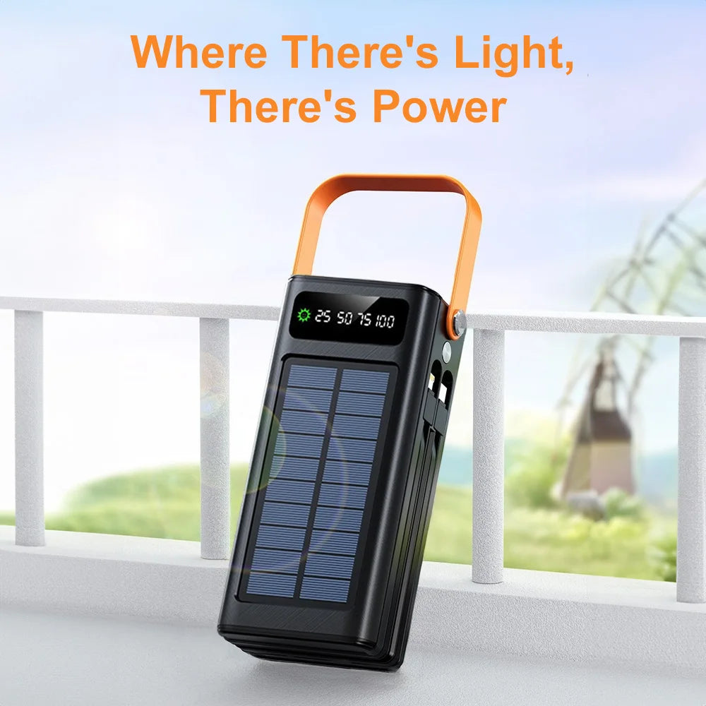 50,000mAh Solar Power Bank – PD 120W Fast Charge with LED Spotlight Famies by Dams