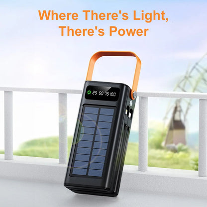 50,000mAh Solar Power Bank – PD 120W Fast Charge with LED Spotlight Famies by Dams