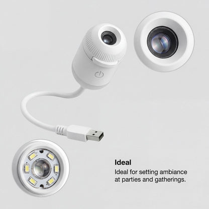 USB Projection Night Light – Colour-Changing Room Atmosphere Lamp Famies by Dams