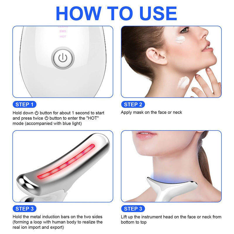 Neck Massager with 7-Colour Light Therapy – Wrinkle Care & Relief Famies by Dams