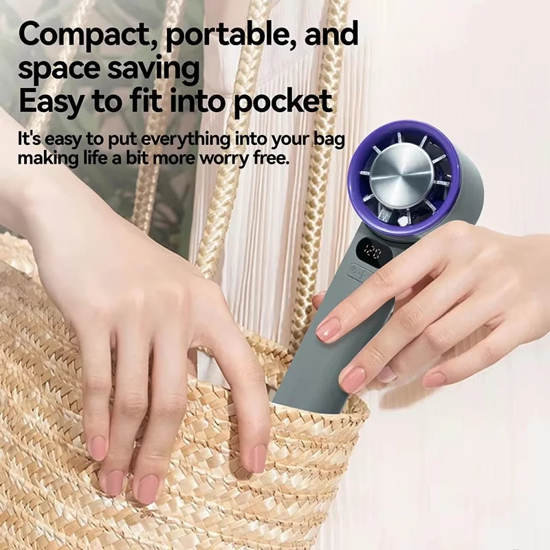 3000mAh Handheld Mini Electric Fan – USB-C Rechargeable Famies by Dams
