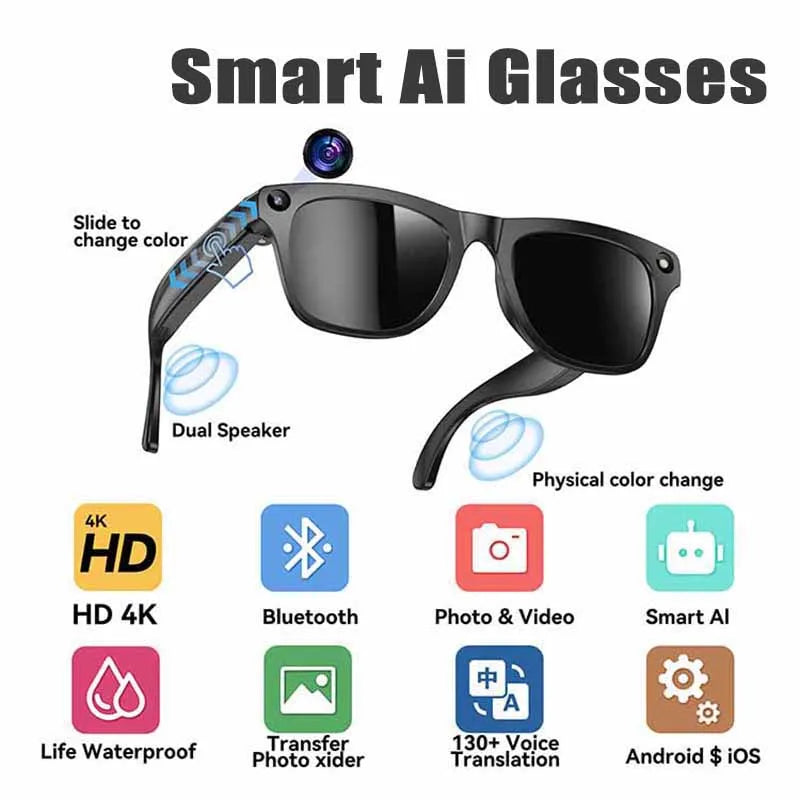 AI Smart Camera Glasses – 4K, Bluetooth Calling & Music Famies by Dams