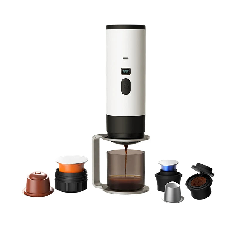 3-in-1 Portable Coffee Maker – 7800mAh for Car, Travel & Camping Famies by Dams