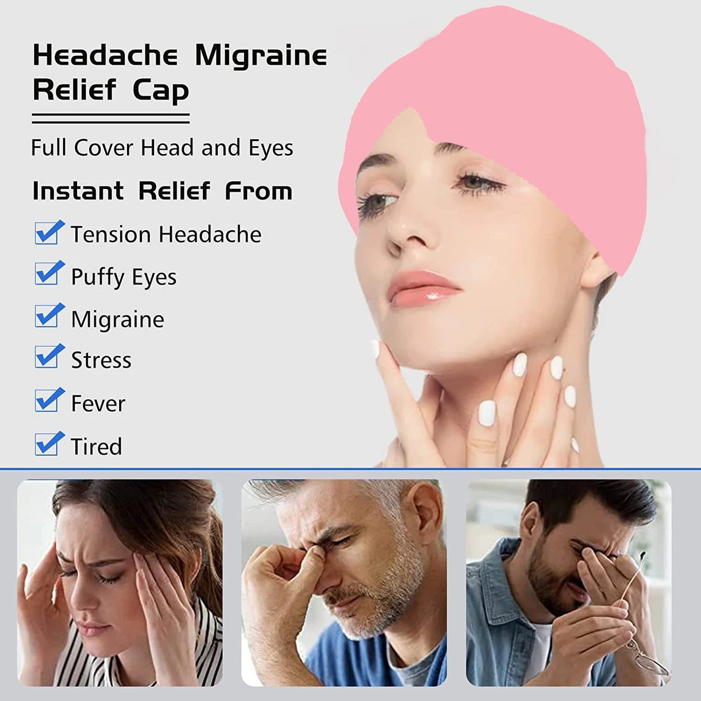 Migraine & Headache Relief Hot/Cold Therapy Cap Famies by Dams