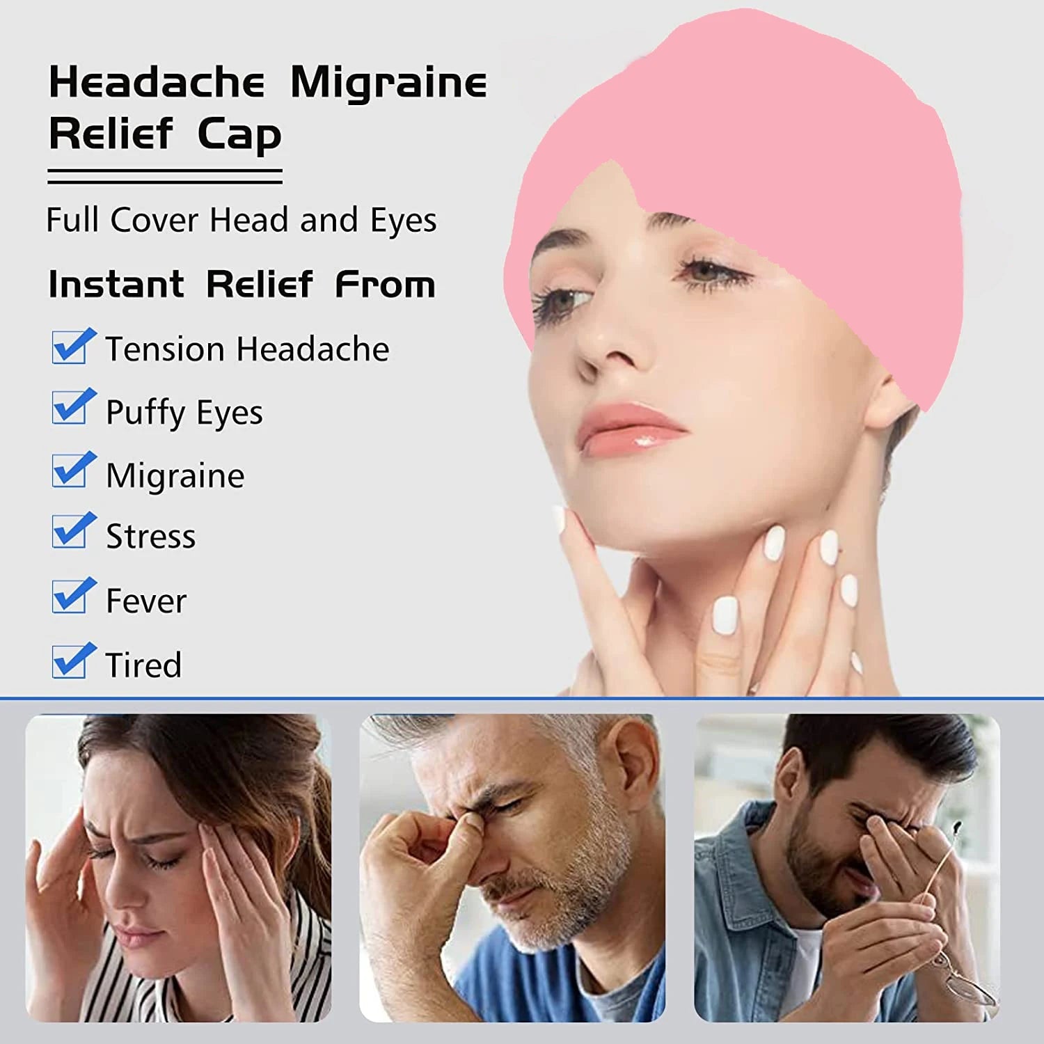 Migraine & Headache Relief Hot/Cold Therapy Cap Famies by Dams