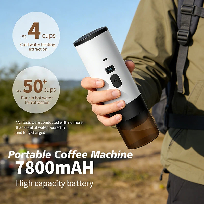 3-in-1 Portable Coffee Maker – 7800mAh for Car, Travel & Camping Famies by Dams