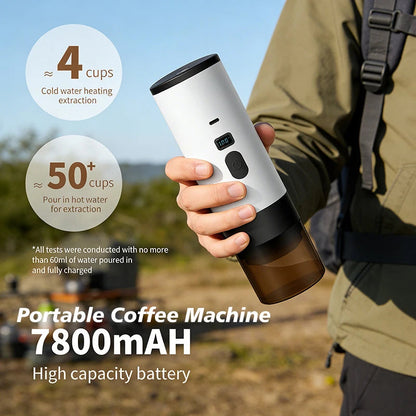 3-in-1 Portable Coffee Maker – 7800mAh for Car, Travel & Camping Famies by Dams