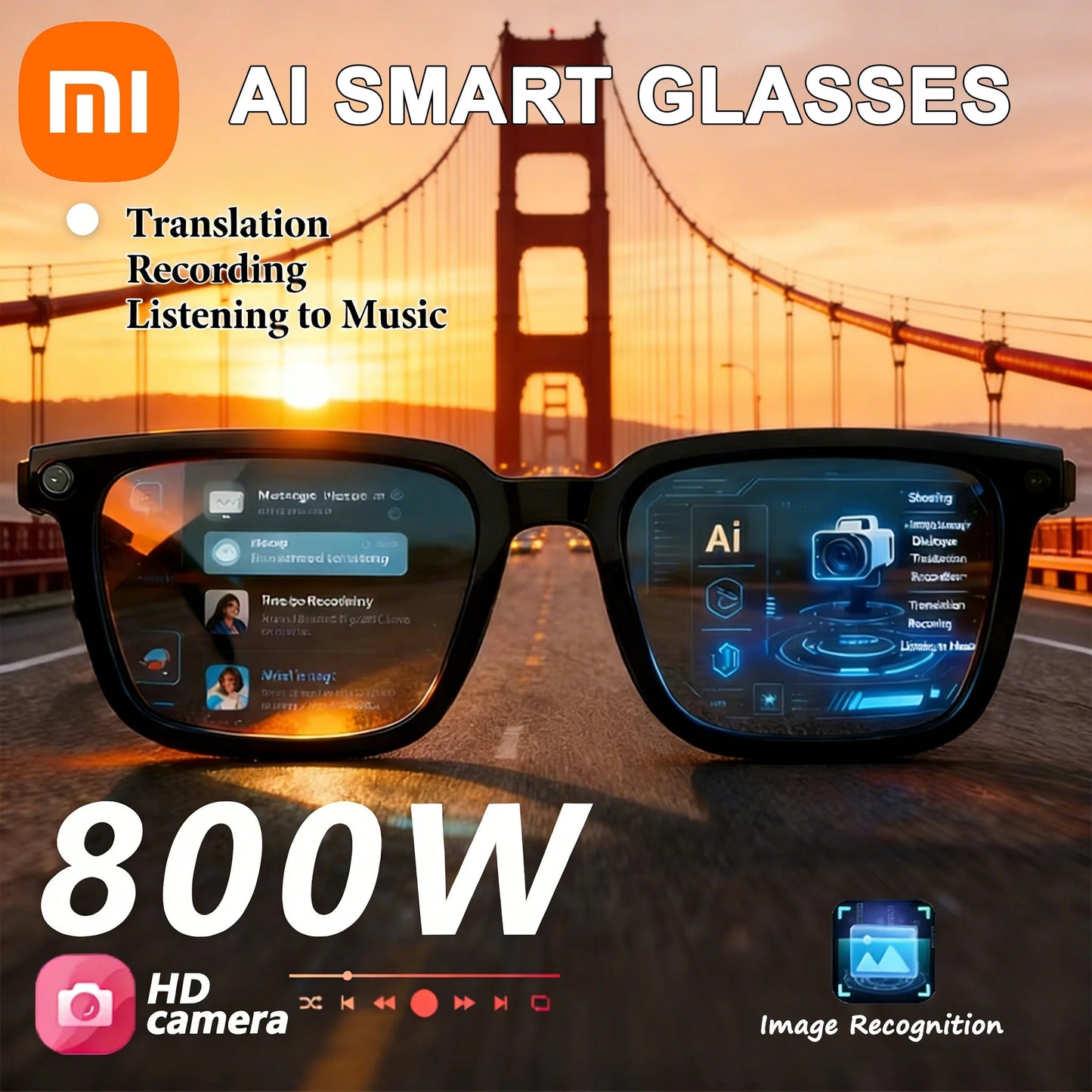 AI Smart Camera Glasses – 4K, Bluetooth Calling & Music Famies by Dams