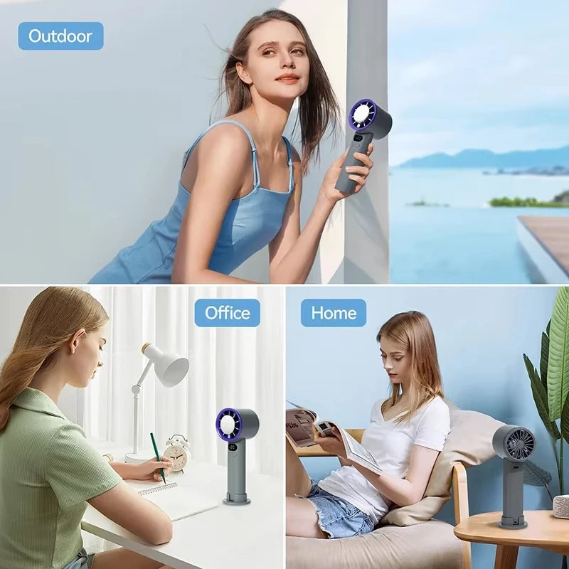 3000mAh Handheld Mini Electric Fan – USB-C Rechargeable Famies by Dams