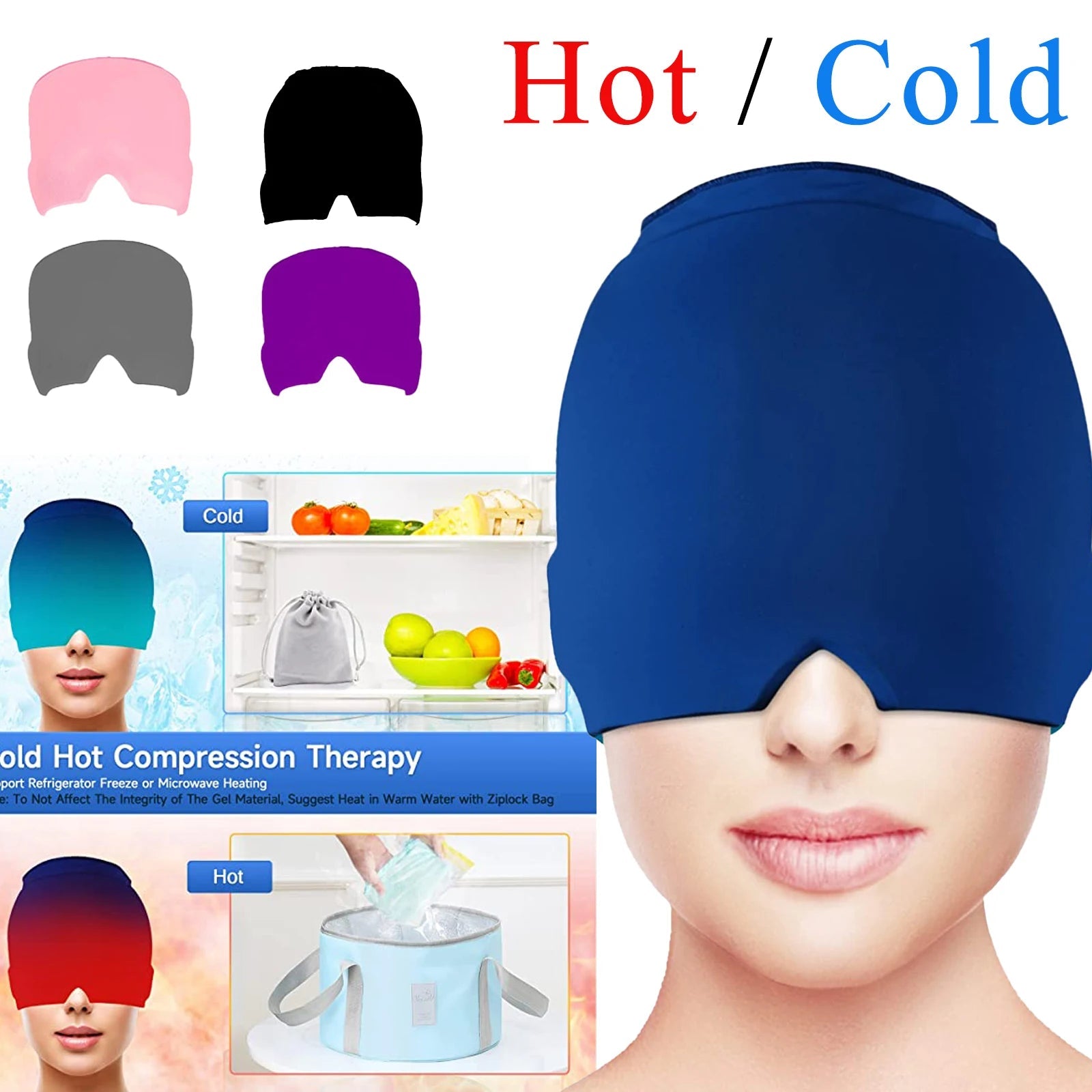 Migraine & Headache Relief Hot/Cold Therapy Cap Famies by Dams