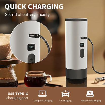 3-in-1 Portable Coffee Maker – 7800mAh for Car, Travel & Camping Famies by Dams