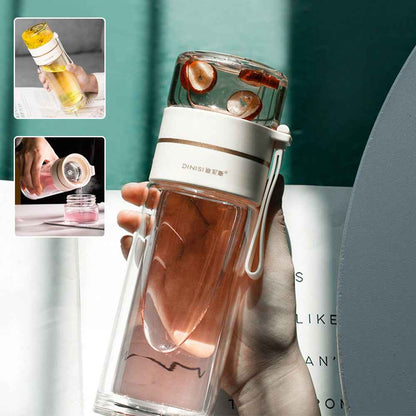 Glass Water Bottle With Tea Infuser Filter