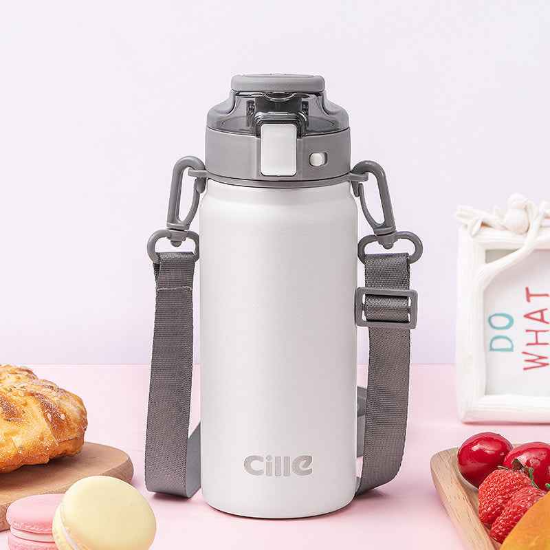 Cille Handle Stripe Water Bottle - 600ml