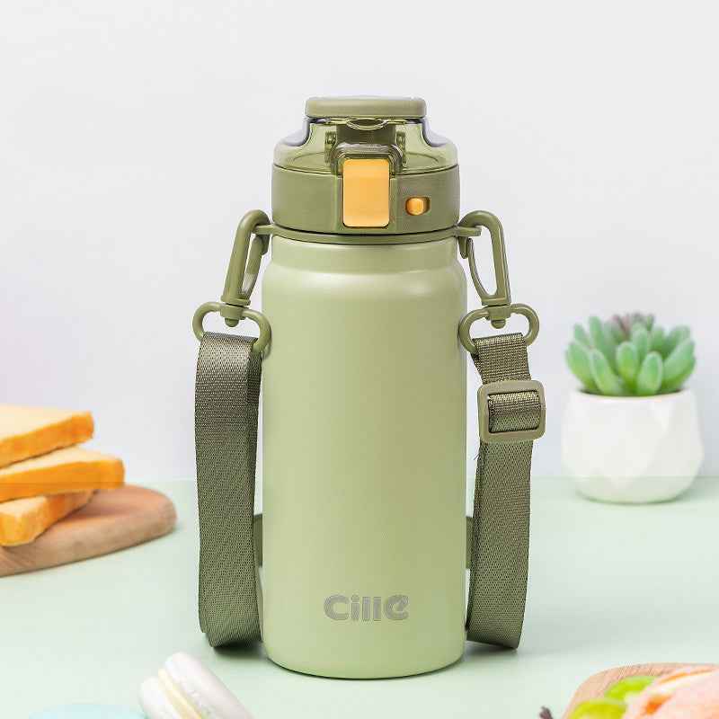 Cille Handle Stripe Water Bottle - 600ml